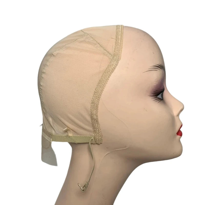 1PC 13X4 Wig Cap Without Front Lace for Making Wigs with Adjustable Straps 3 color Beige/Brown/Black