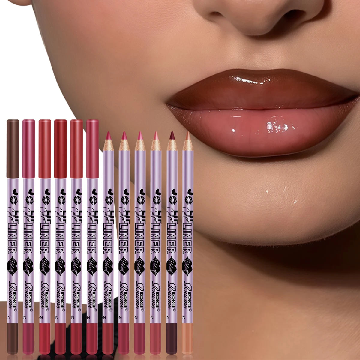 12 Color lipliner Set Contour Pen Tone Waterproof Mist Matte Lipstick Cosmetics