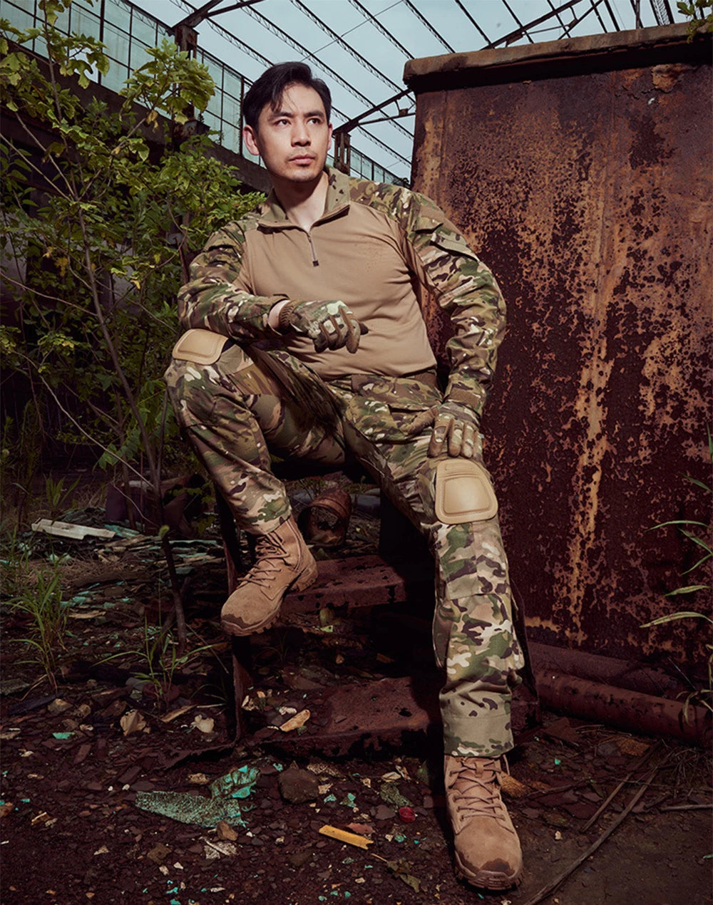 Men Combat Camo Cargo Pants Outdoor Tactical Training Trousers Camouflage Multicam Trekking Hunting Clothes