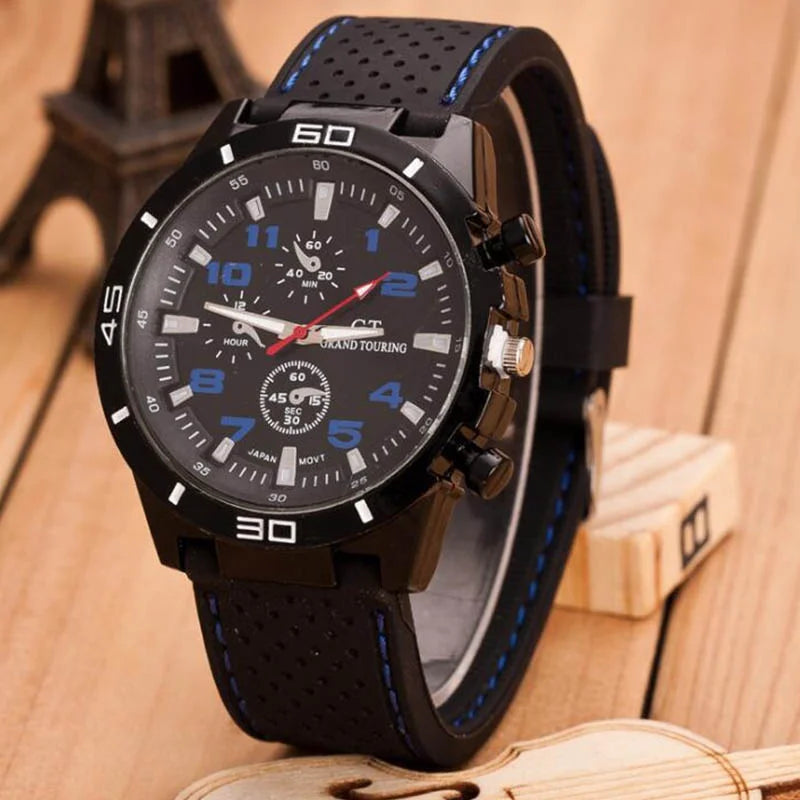 Kegllect Men Quartz Watch Silicone Strap Business Fashion Watches