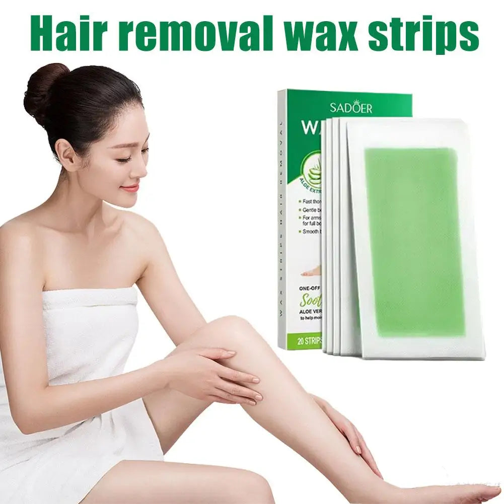 Hair Removal Wax Paper 20Pcs/Set Non-permanent Facial Body Depilatory Professional Effective Waxing Cold Wax Strips Paper Women