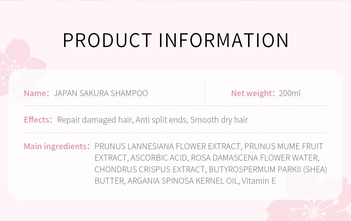 LAIKOU Sakura Shampoo Hair Conditioner Repair Damaged Moisturizing Nourishing Anti Dandruff Oil Control Shampoos Cleansing Care