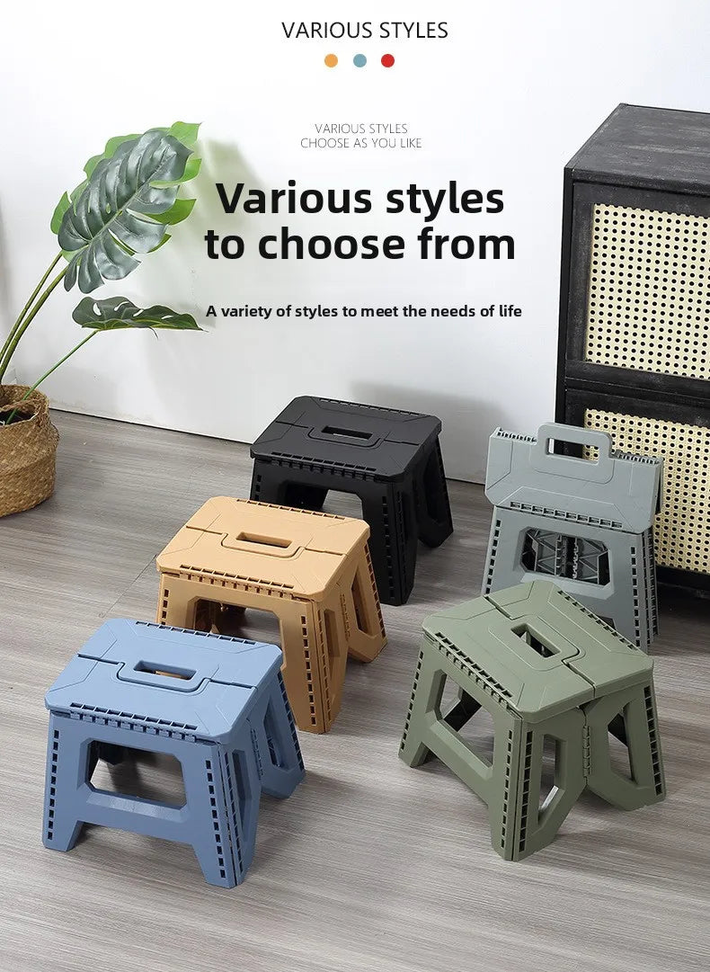 Folding stool, kindergarten low thickened maza stool, outdoor camping chair, household portable stall small bench