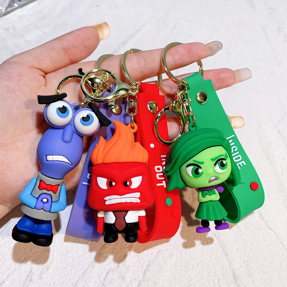 New Inside Out 2 Keychain Kawaii Disney Movie Anime Anxiety Ennui Envy Cute Girls Creative Bag Pendant Car Keychain Toys Gifts