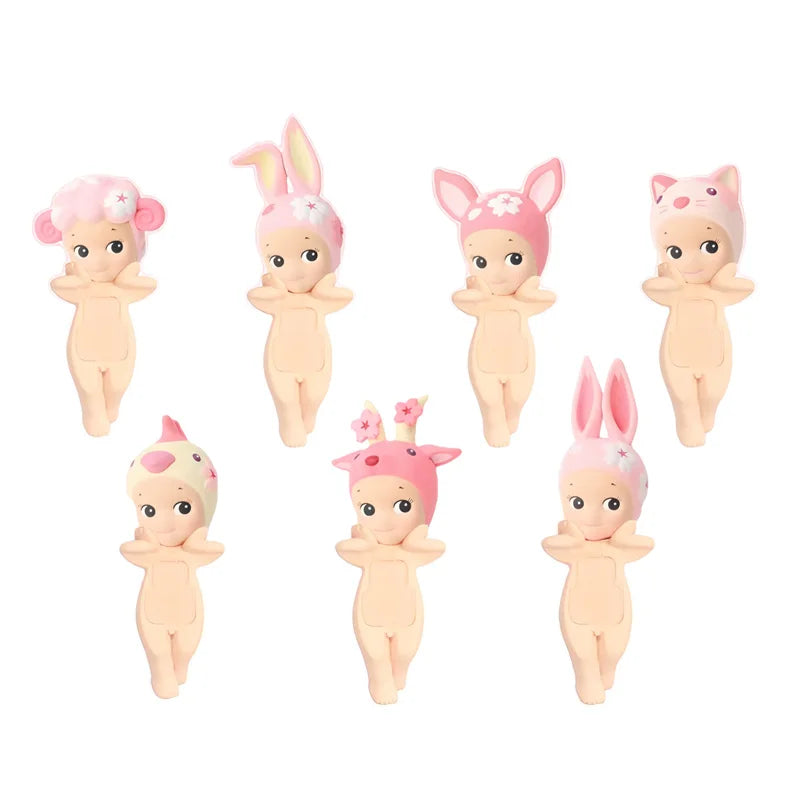 Angel Cherry Blossom Series Pink Erect Blind Box Mystery Box Mini Figure Dolls Car Phone Decoration Model Festival Gifts
