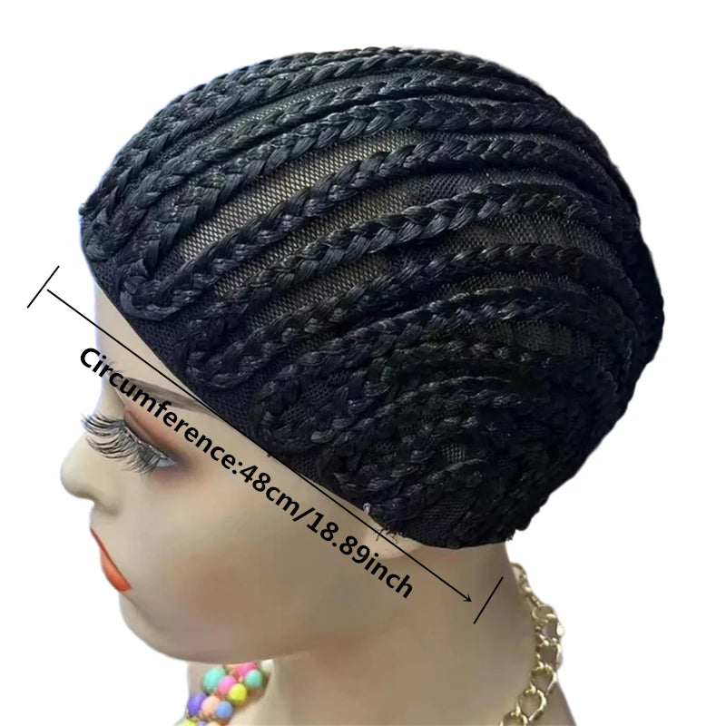 1PC Braided Wig Cap For Crochet Hair Braids Breathable Cornrow Cap for Easier Sew in Weave Hair black ponytail wig cosplay wig