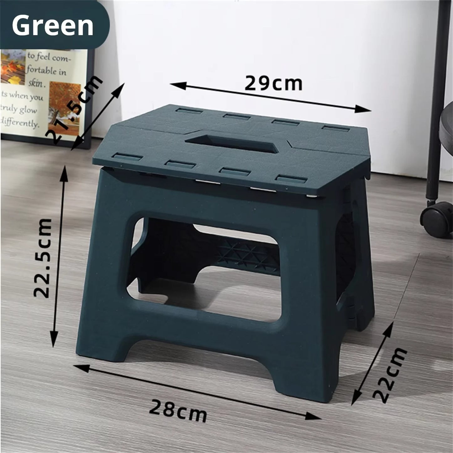 Adult folding footstool for living room, kitchen and bathroom shower stool, waterproof plastic portable travel stool