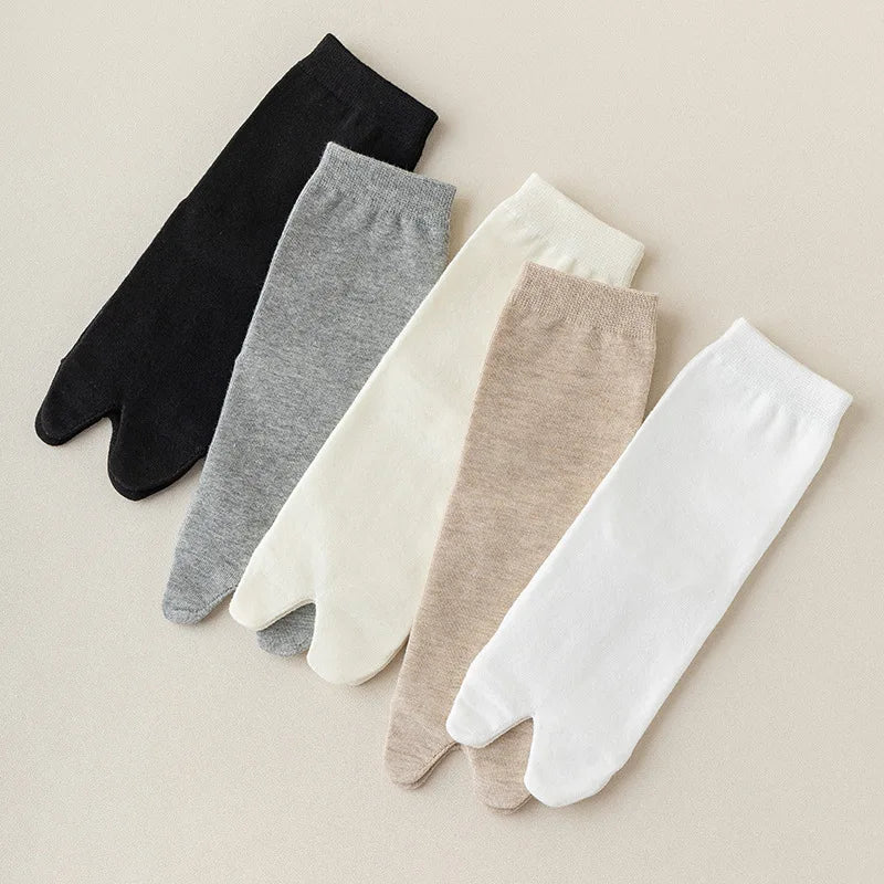 Japanese Men And Women's Summer Fiber Double Fingered Socks Flip-flops Sandals Split Breathable Independent Harajuku Fun Socks