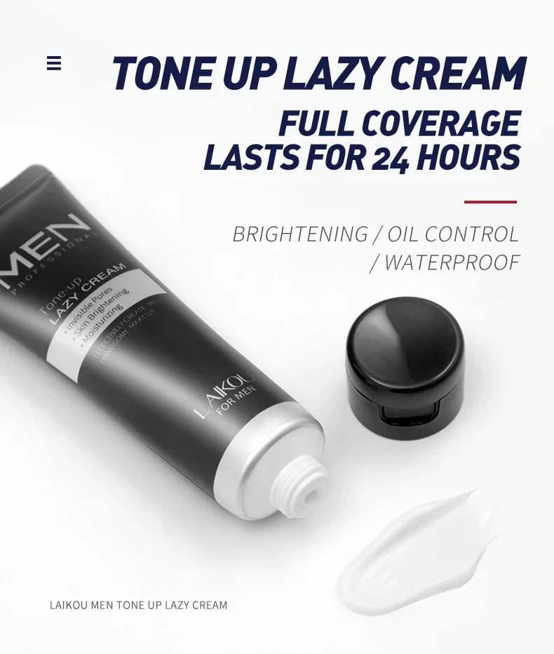 LAIKOU Men BB Cream Revitalising Nourishing Brighten Cream Natural Whitening Face Foundation Tone Up Cream Lazy Concealer 50g