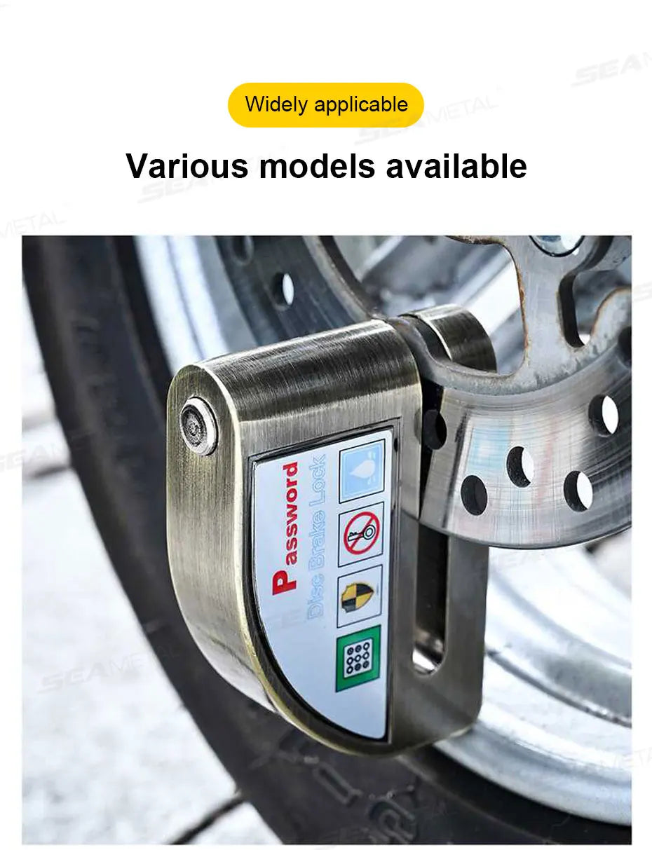 BLALION Motorcycle Scooter Wheel Password Disc Brake Lock Anti-pry Disc Lock Protect Rust-proof Electric Bike Anti-theft Lock