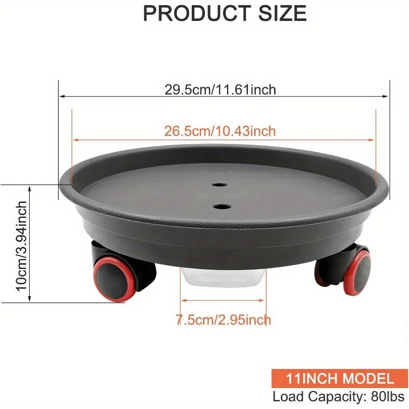 1pc Plant Caddy with Wheels 11.8" Plant Stand Heavy Duty Plant Dolly with Water Container