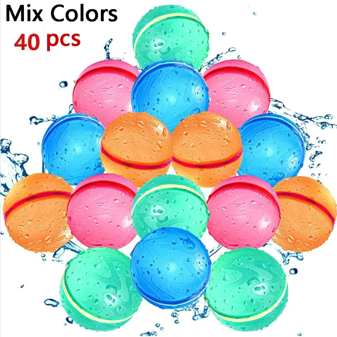Reusable Water Balloons Magnetic Quick Fill Water Balloon Refillable Self Sealing Water Bomb Splash Balls for Kids Swimming Pool