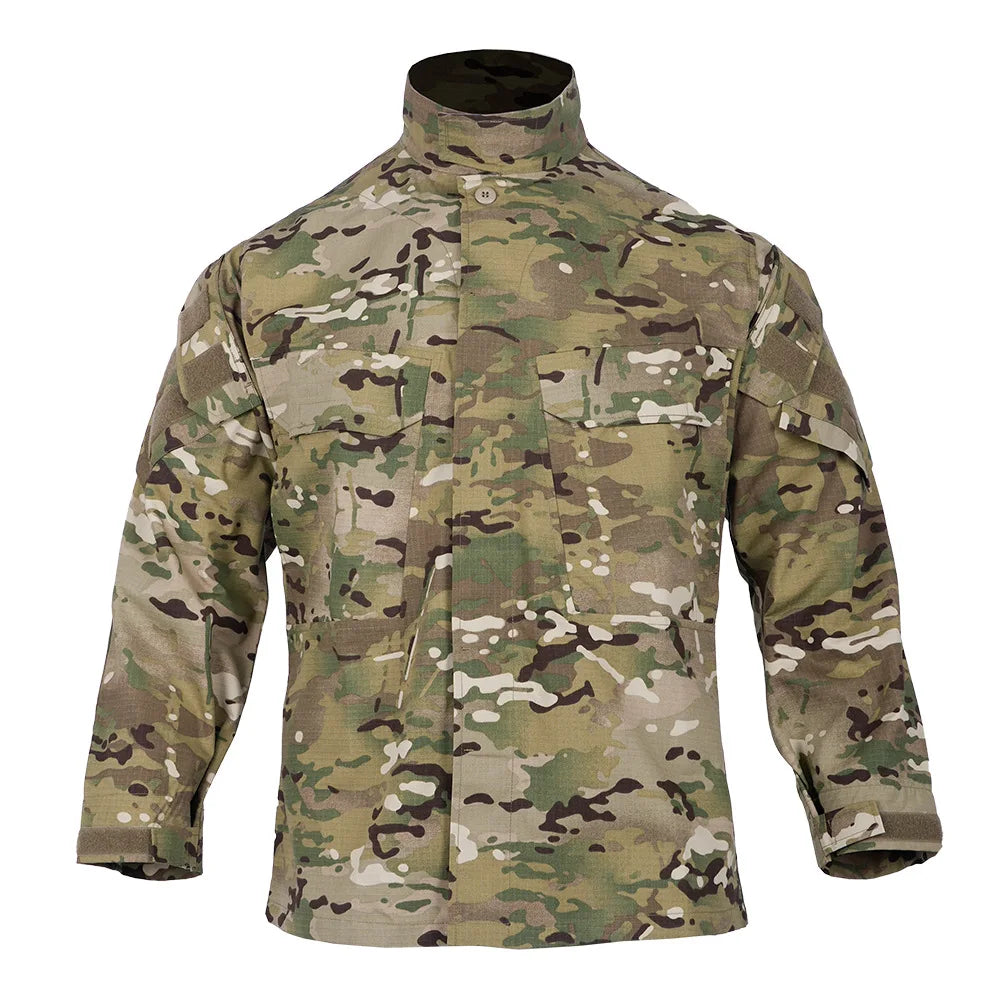 Tactical Camouflage Coat Hunting Long Sleeved Jacket Men's Training Uniform Outdoor Paintball Camping Windbreaker Clothing