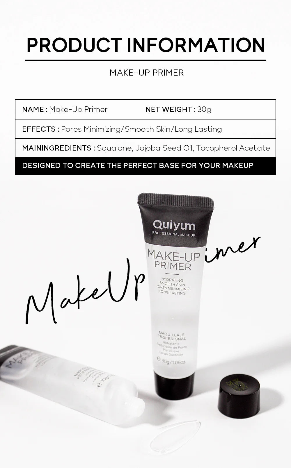 Base Makeup Facial Moisturizing Primer Moisturizing Primer Invisible Pores Smoothing Fine Lines Brightening Moisturizing