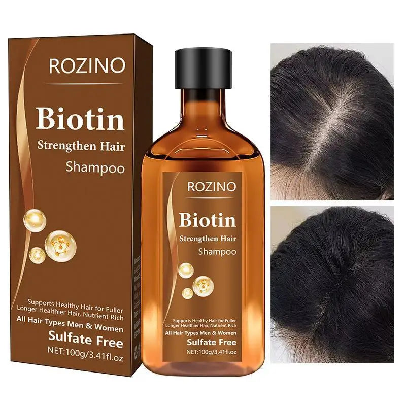 Biotin Hair Shampoo Hair Thickening Strengthening Root Oil Control Hair Volumizing Shampoo Biotin Hair Serum 30ml/100g Hair Care