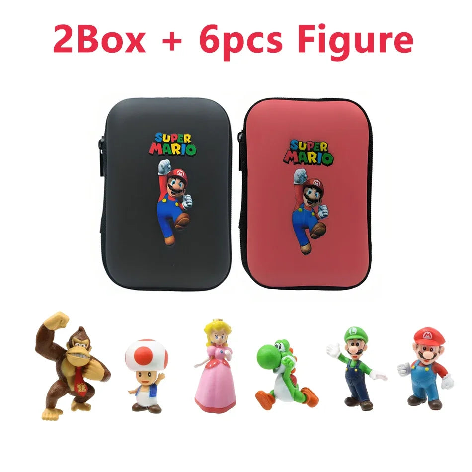Set 3pcs/Bag Super Mario Bros 4-7cm PVC Action Figure Toys Model Set Luigi Yoshi Donkey Kong Mushroom for kids birthday gift