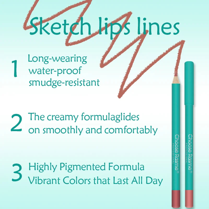 6 Colors Lip Liner Matte Lipstick Pencil Contour Lip Makeup Sexy Red Long Lasting Moisturizer Lipliner Cosmetics