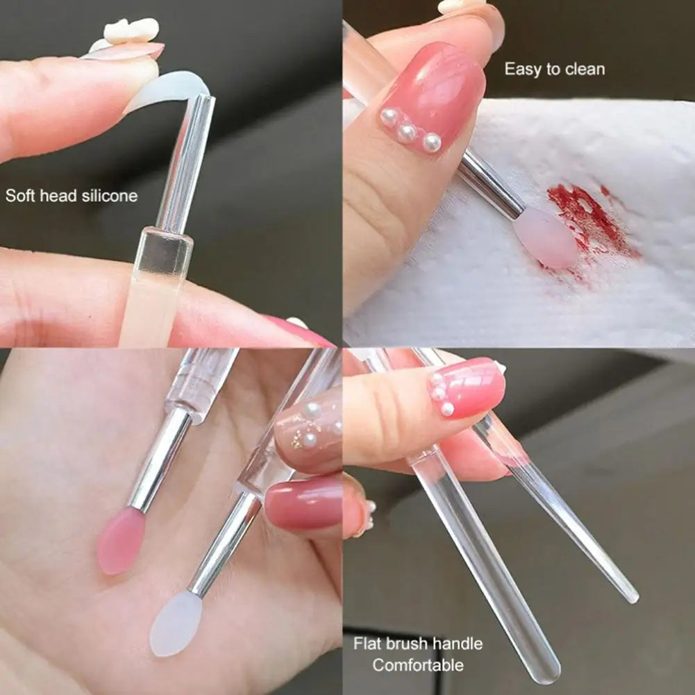 Upgrade Silicone Lip Brush Portable Round Head Lip Brush Professional Mini Concealer Smudge Brush With Cover Makeup Brush
