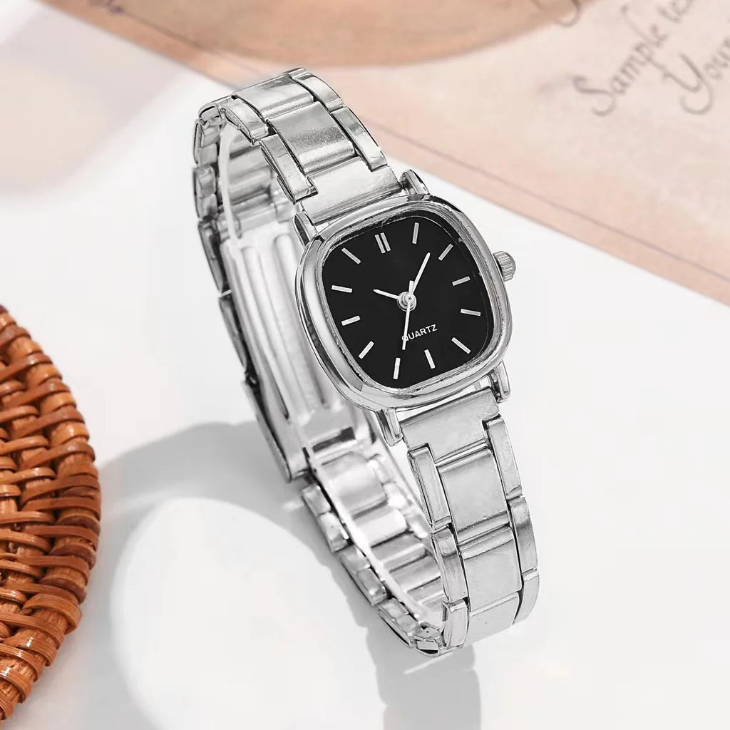 Women Fashion Scale Digital Watch Quartz Steel Band Watches