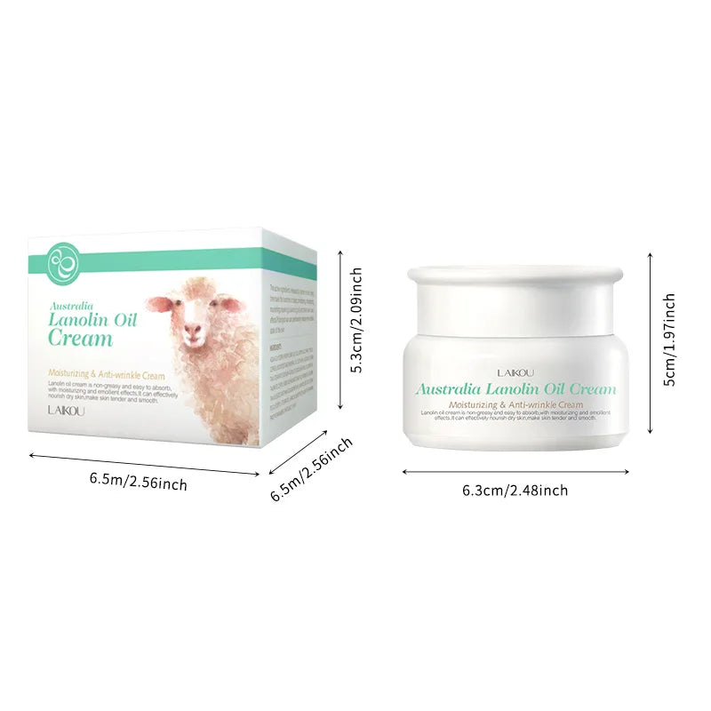 LAIKOU Australian Lanolin Oil Cream Moisturizing Nourishing Oil Controlling Skincare Face Cream, Making Skin Smooth and Elastic