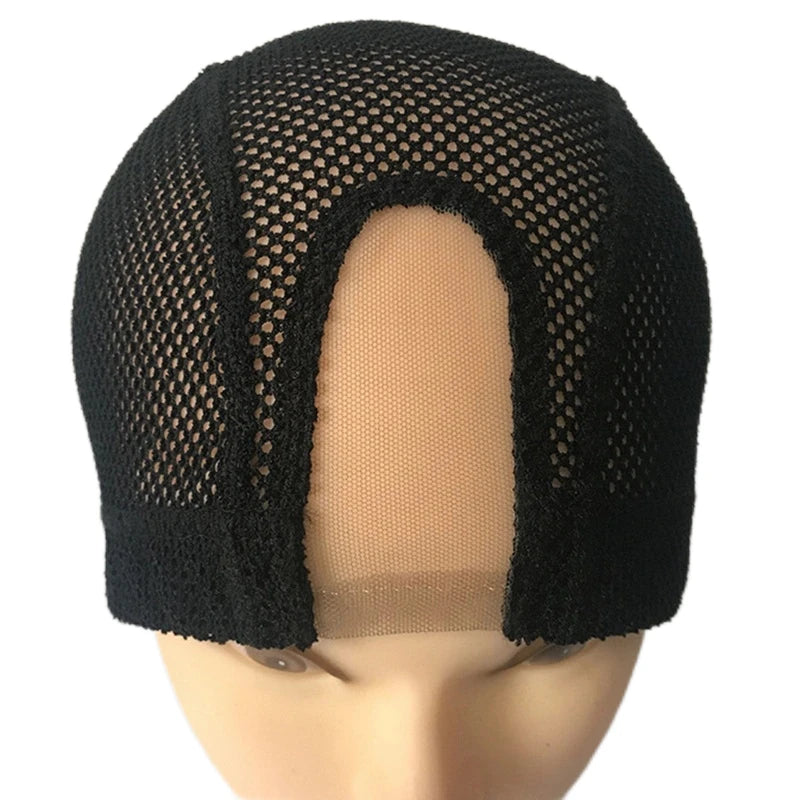 5Pcs 2X4U part Lace Wig Caps Spandex Mesh Dome Wig Cap For Making wig Elastic Dome Mesh Cap large holes Dome caps for men women