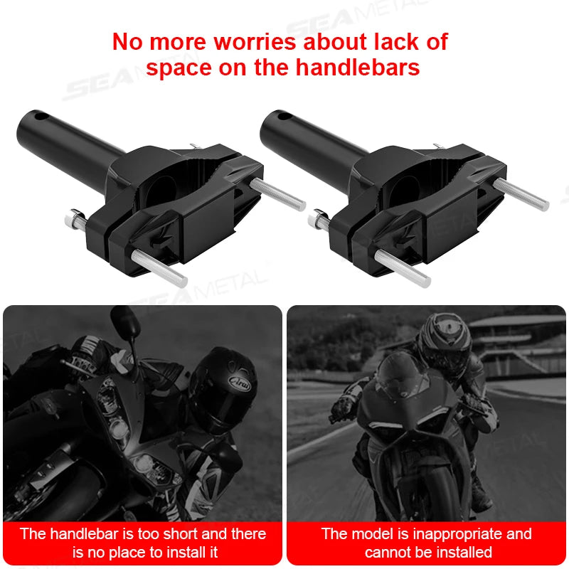 BLALION Universal Mount Bracket For Motorcycle Bumper Modified Headlight Stand Spotlight Extension Pole Frame Extension Bracket