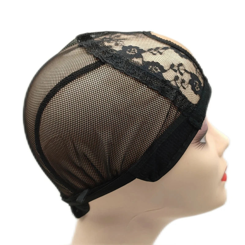 1PC Adjustable 2X4 Inch U Part Wig Hairnets For Making Wigs Black Color mesh wig cap