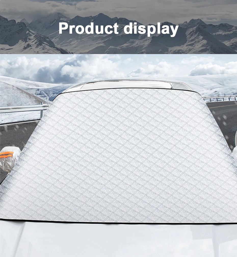 BLALION Car Windshield Mirror Reflective Bar Cover Magnetic Winter Ice Snow Sun Shade Protector Dust Frost Guard Aluminium Film