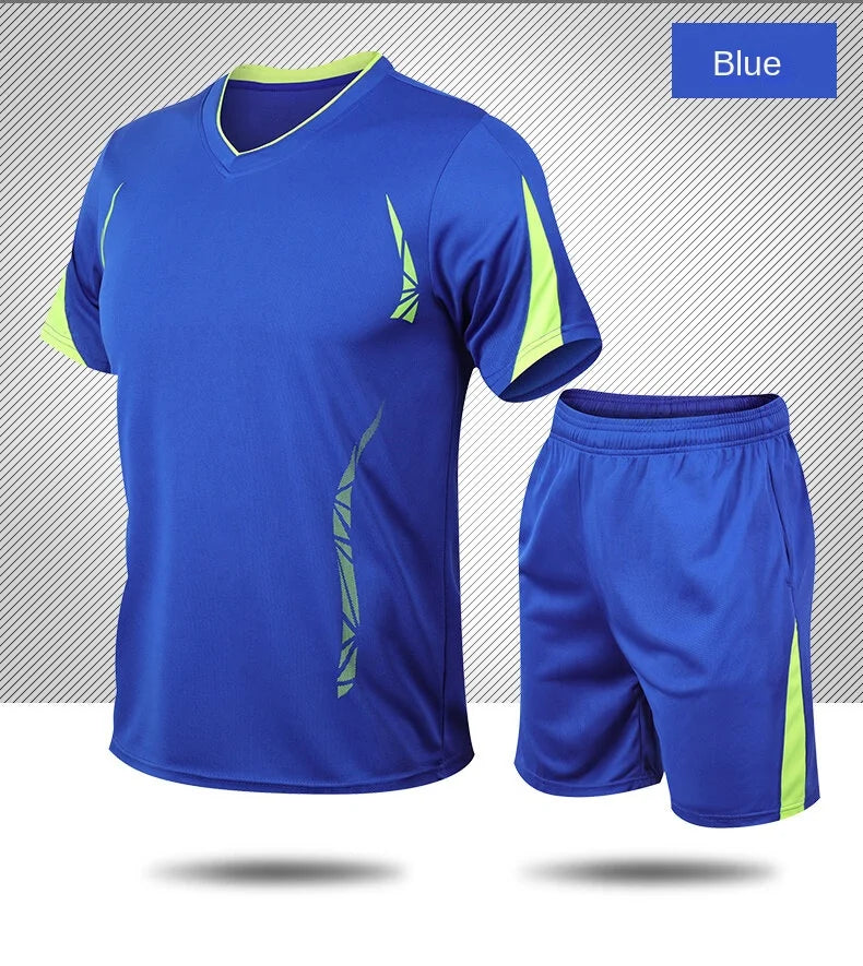 Sports suit men's summer fitness short sleeve T-shirt men's fast drying clothes running loose casual Sportswear large