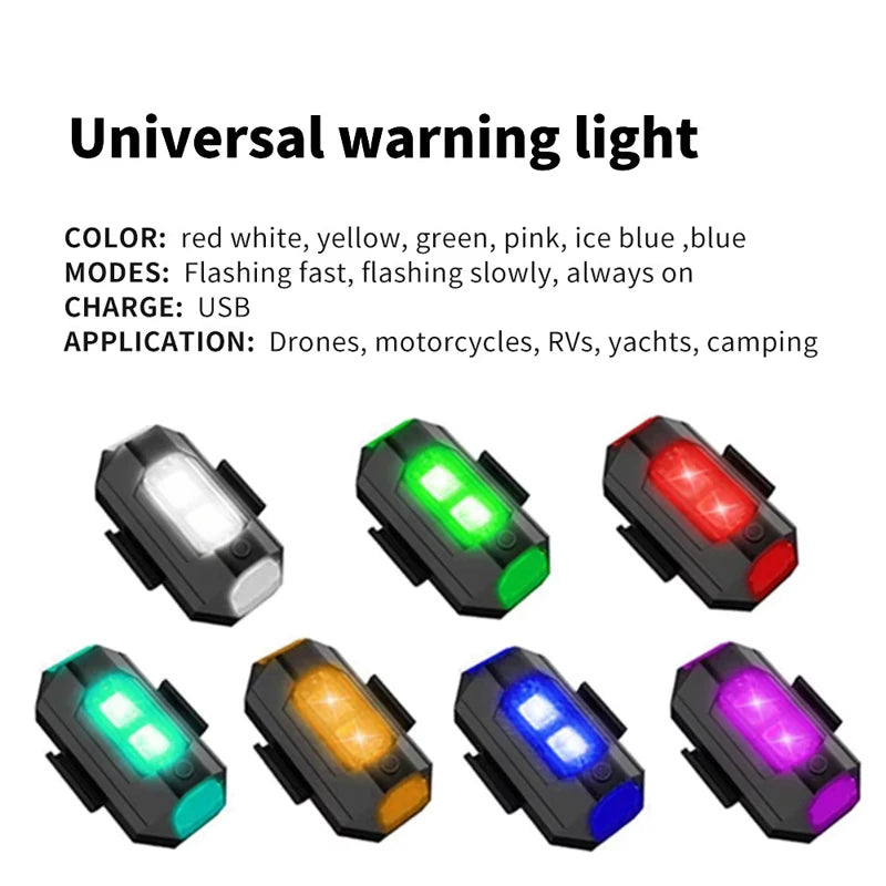 BLALION Motorcycle Light Drone Strobe Light 7Color Mini USB LED Anti-Collision Bike Aircraft Night Flashing Warning Signal Light
