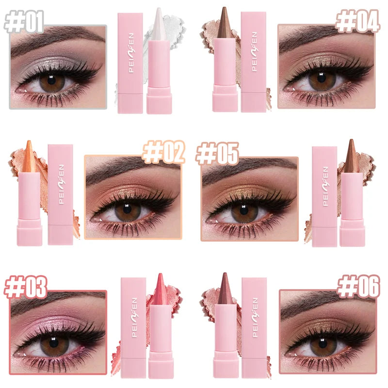 6-color color eye shadow eyeliner pencil stick set smoked eye shadow pen waterproof easy makeup eyeliner pencil cosmetics