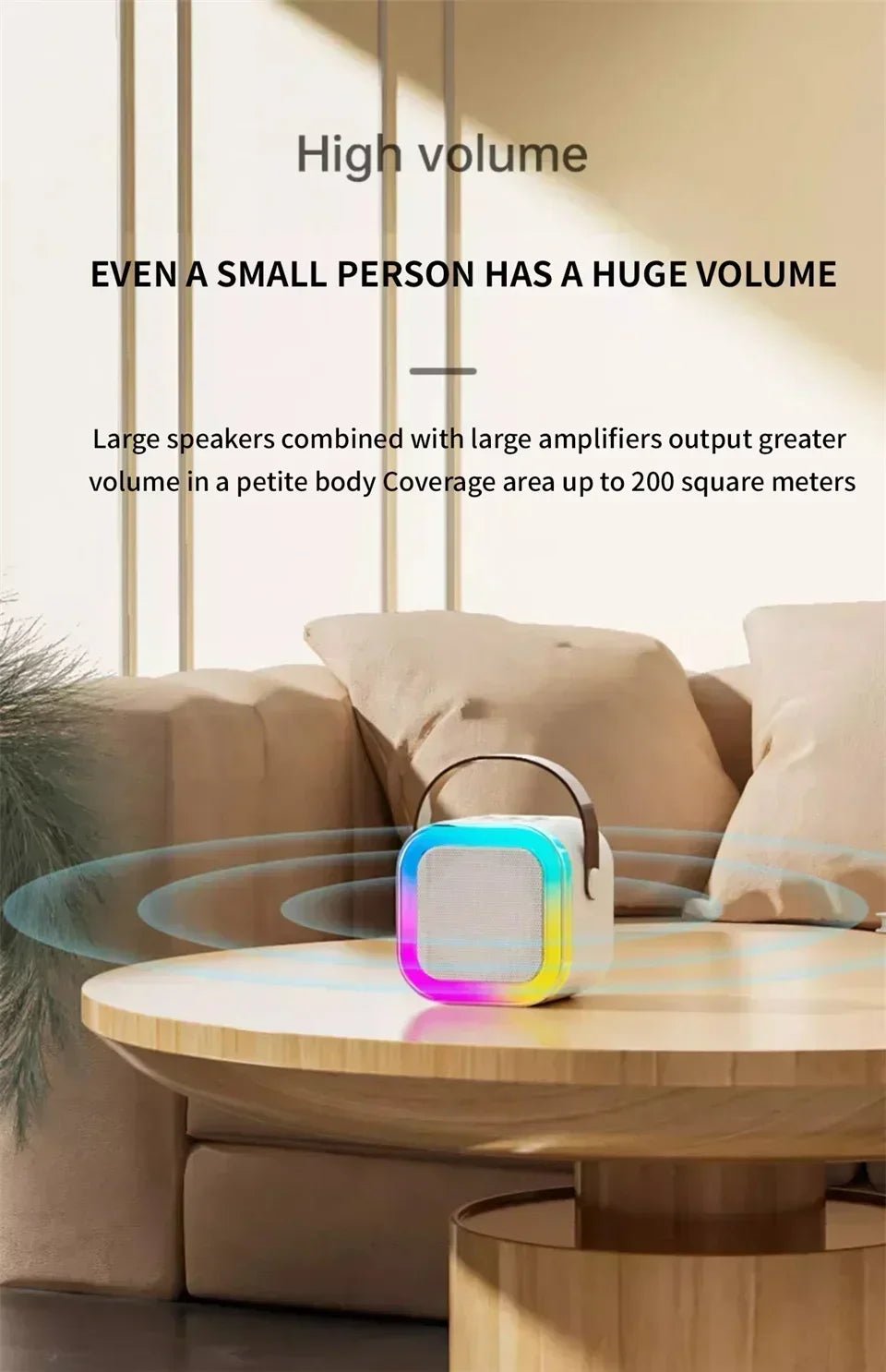 Bluetooth Speaker K12 Portable Karaoke Machine 5.3 PA System With 2 Wireless Microphones Home Family Singing Children's Gifts