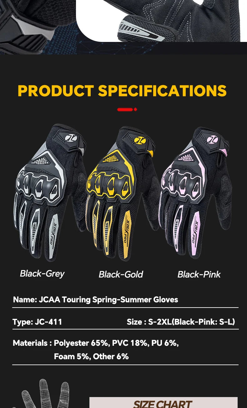 Summer Motorcycle Gloves Men Women Breathable Anti-fall Motorbike Racing Gloves Touch Screen Motocross Biker Gloves