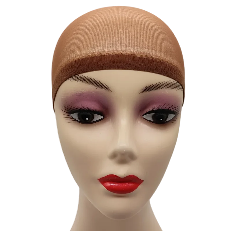 24pcs/Bag Top Stocking Wig Cap Hair Net For Weave Hair Wig Nets Black Brown Stretch Mesh Wig Cap For Making Wigs