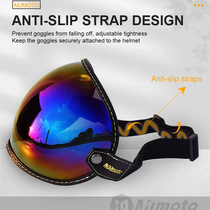 Universal Sun Visors For Motorcycle Helmet Open Face 3/4 Helmet Bubble Visor Anti-UV Motorbike Glasses Windproof Motocross Lens