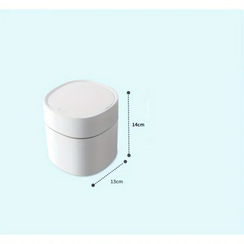 Desktop Trash Can Mini Push Type Pop Lid Sanitary Bucket Peel Melon Seed Shell Garbage Trash Can Car Trash Can