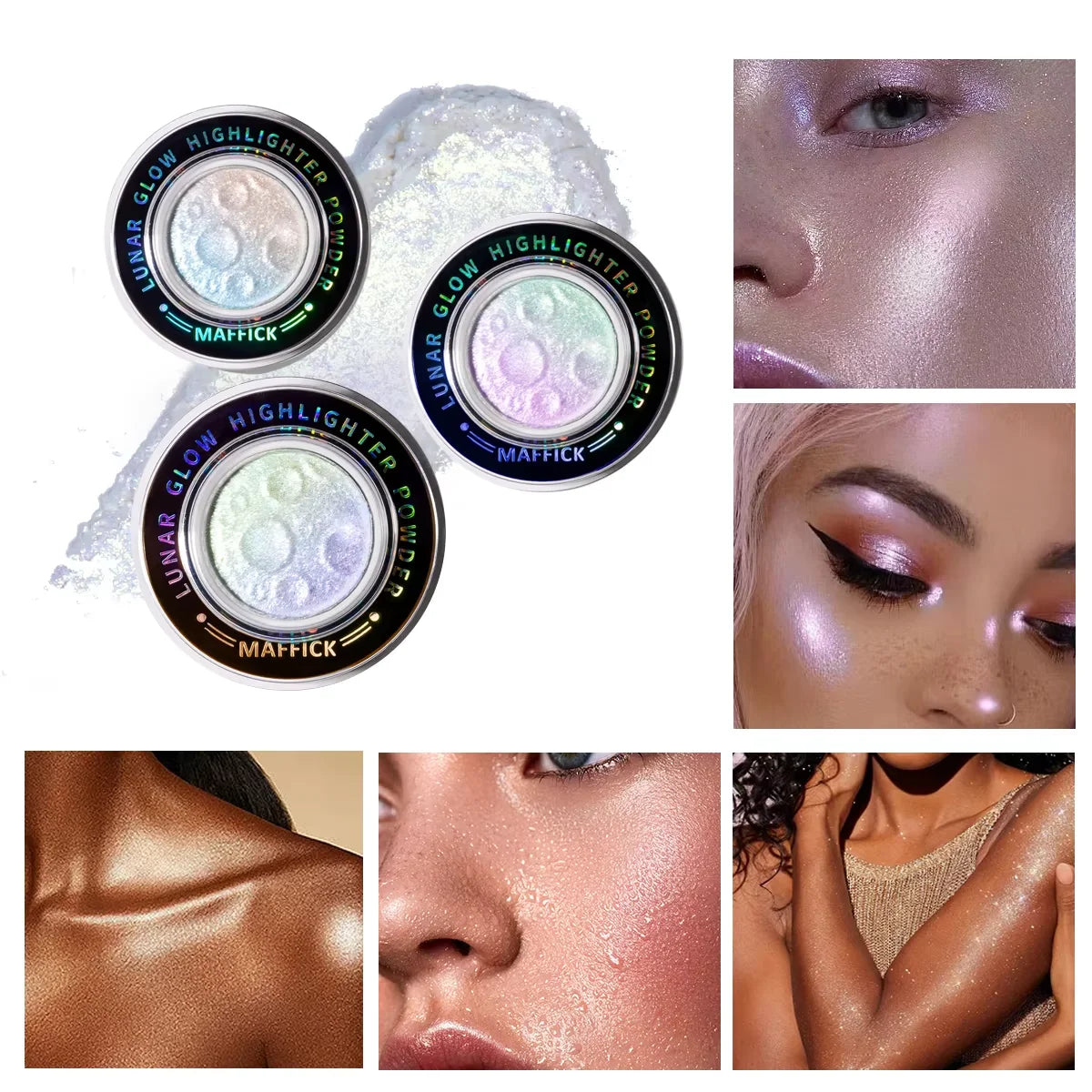 3 - Color High Gloss Powder With Permeable And Light Sensitive Texture, Delicate And Comfortable, Waterproof
