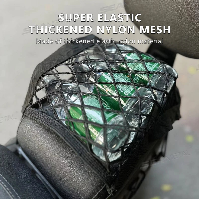 BLALION Motorcycle Helmet Storage Trunk Bag Motorcycle Luggage Net Hook Hold Cargo Bike Scooter Mesh Fuel Tank Luggage Equipaje