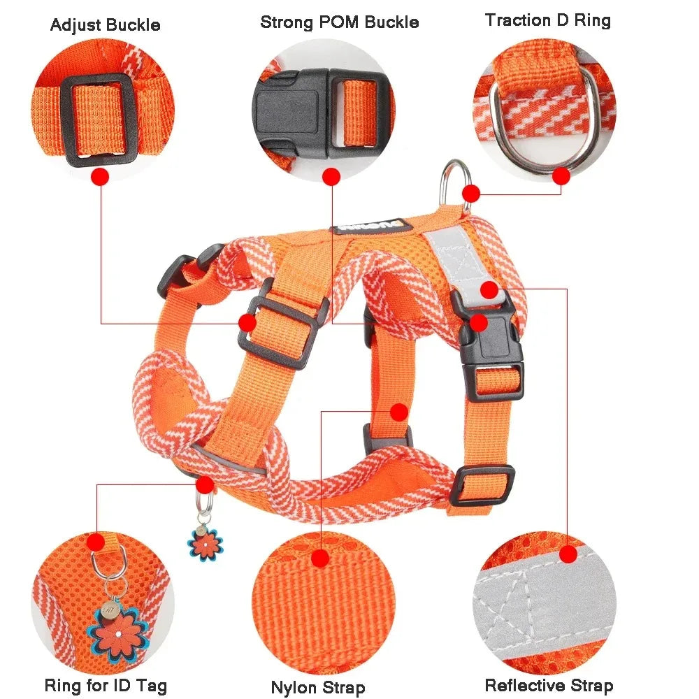 Pet Supplies Chest Strap Collars Dog Harness Collar for Cats Accessories Pets Dogs Products Small Tactical Vest Puppy Leash