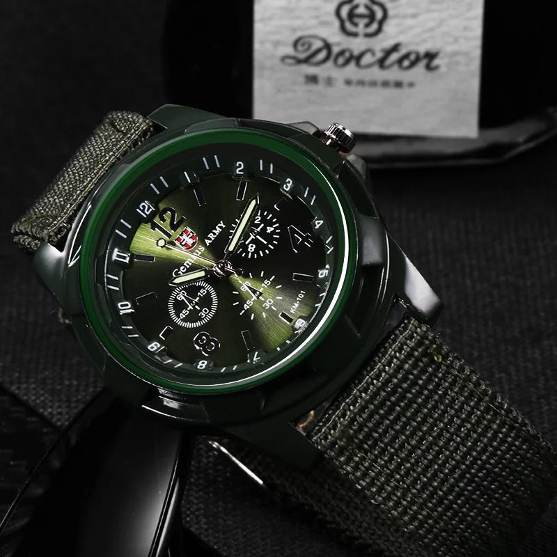Kegllect Men Fashion Nylon Woven Band Watch Swiss Watches