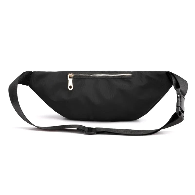 Simple Nylon Waist Bag, Multi Zipper Chest Bag, Casual Crossbody Fanny Pack For Outdoor Sport Running Hiking Cycling