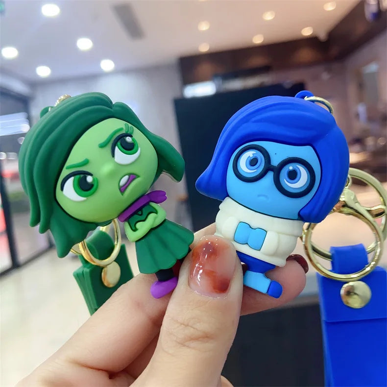 New Inside Out 2 Keychain Kawaii Disney Movie Anime Anxiety Ennui Envy Cute Girls Creative Bag Pendant Car Keychain Toys Gifts