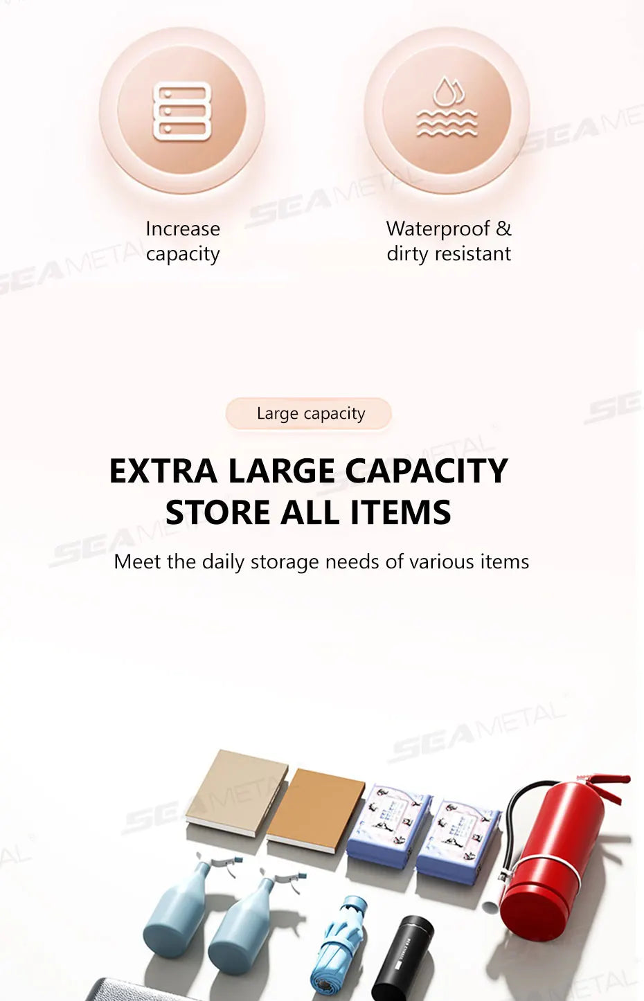 BLALION Car Trunk Hanging Storage Bag Back Seat Universal Large Capacity Leather Multi-pocket Auto Storage Cargo Rack Organizer