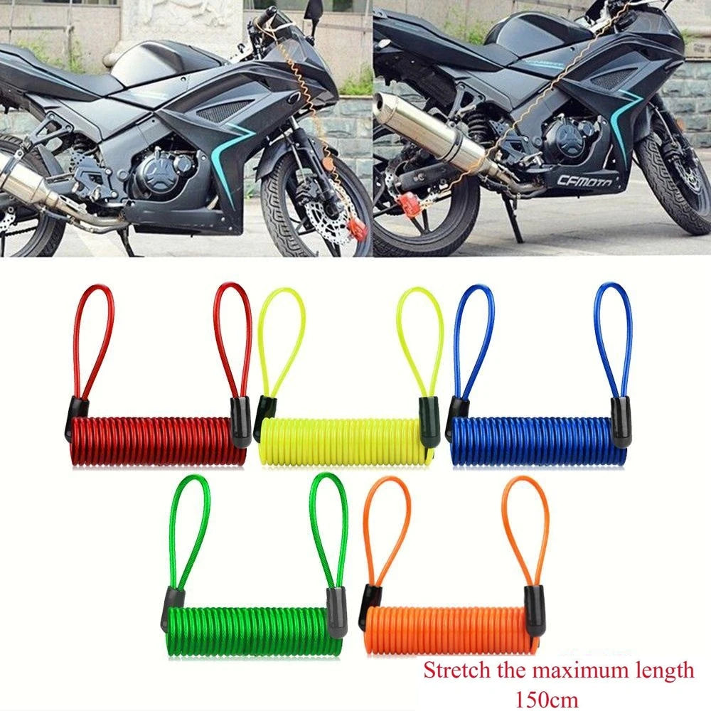 BLALION 120-150cm Safety Disc Brake Anti-theft Security Reminder Motorcycle Alarm Bold Spring Cable Helmet Wire Bike Lock Rope