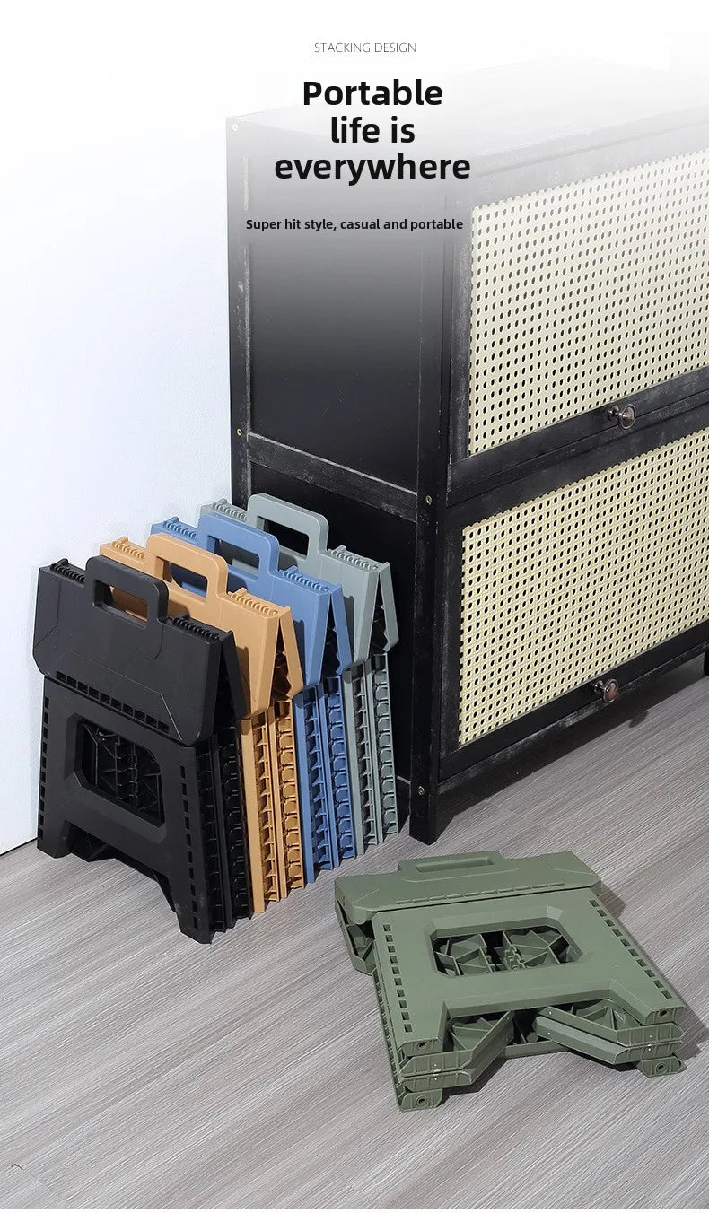 Folding stool, kindergarten low thickened maza stool, outdoor camping chair, household portable stall small bench