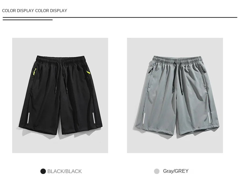 Summer thin style men's shorts reflective vertical strip ice quick-dry stretch casual pants