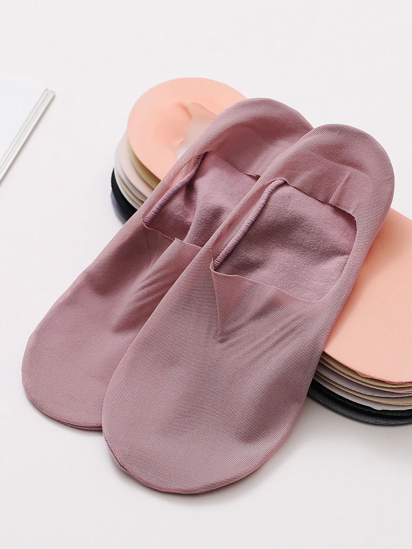 5 Pairs Women's Boat Socks Deodorant Sweat Absorption Summer Sock Thin Ice Silk Breathable Silicone Non-slip Silk Low Cut Socks
