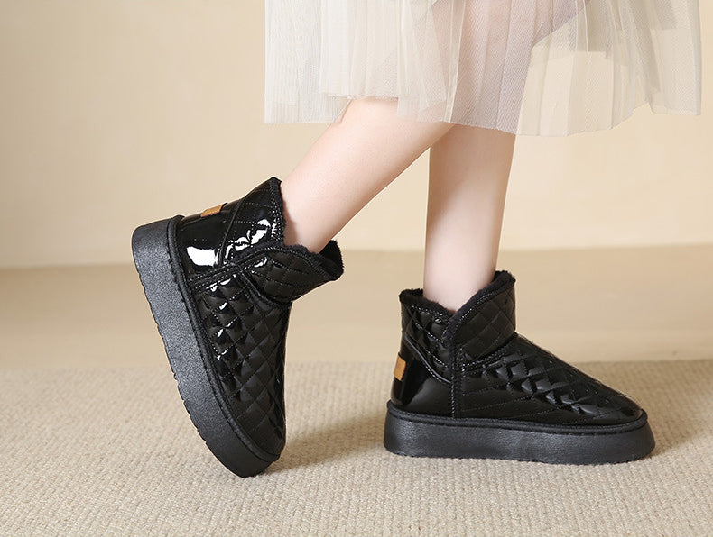 Women Snow Boots Warm Plush Slip-on Solid Fashion Female Ankle Boot Ladies Winter Comfortable Shoes