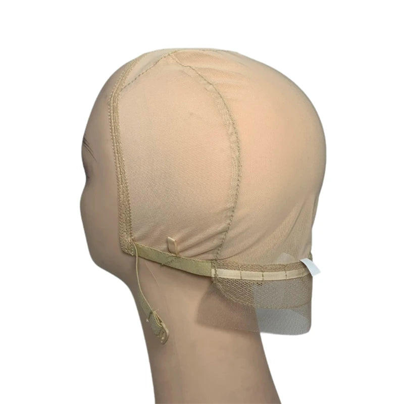 1PC 13X4 Wig Cap Without Front Lace for Making Wigs with Adjustable Straps 3 color Beige/Brown/Black