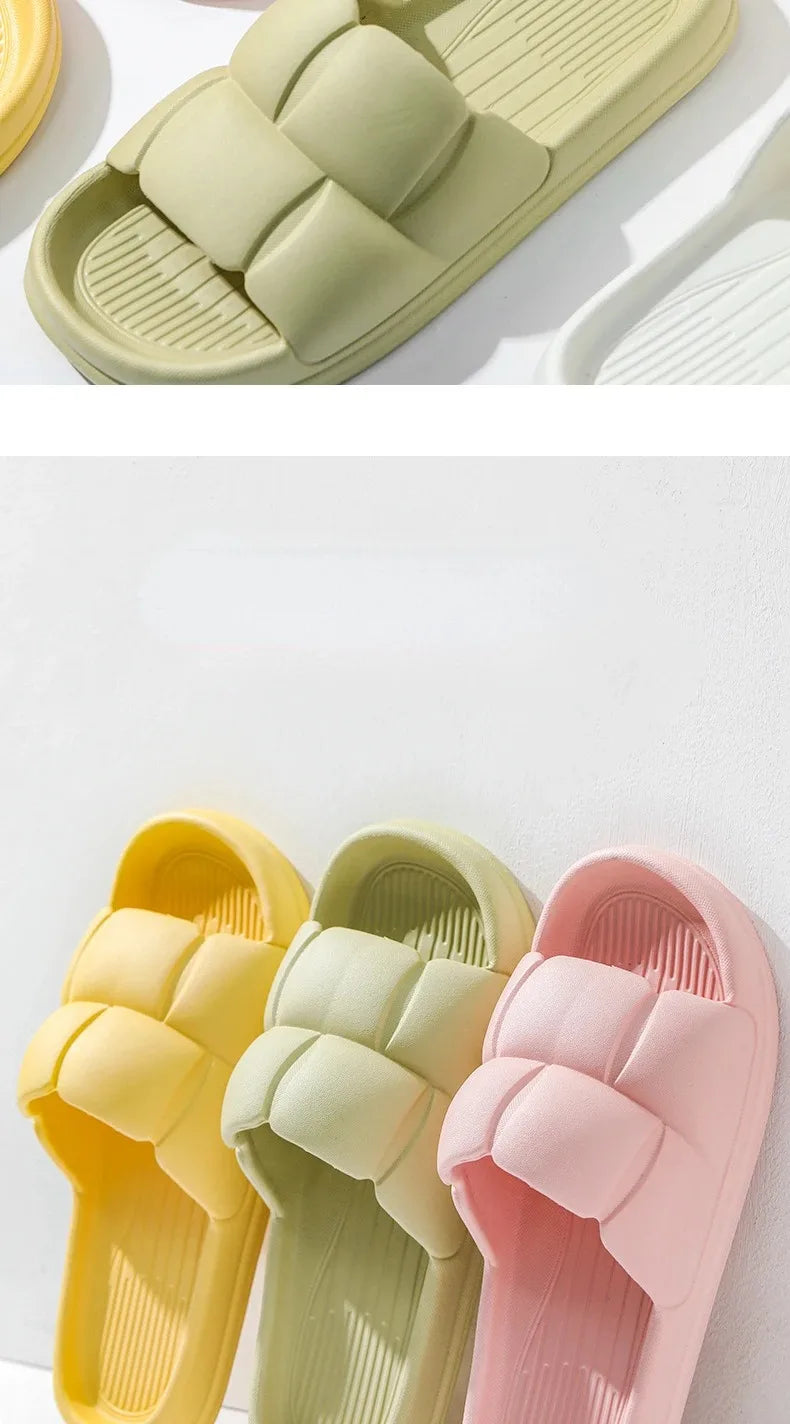 Summer Soft Shoes Cloud Slippers Indoor Mute Bathroom Anti-slip Slide Eva Beach Flip Flops Men Ladies Leisure Sandals